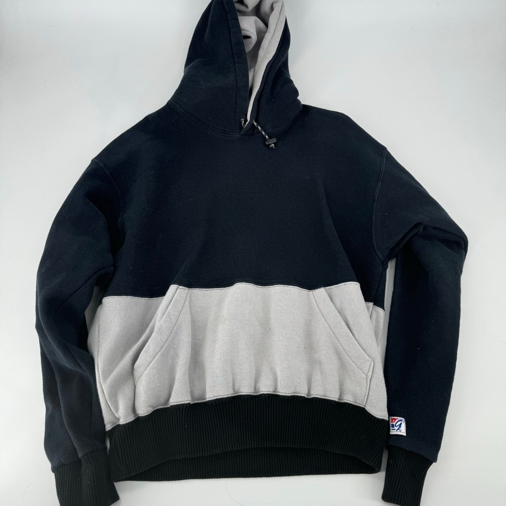The Game Raiders Mens Hoodie Black VTG Colorblock Hooded Sweatshirt Pullover XL